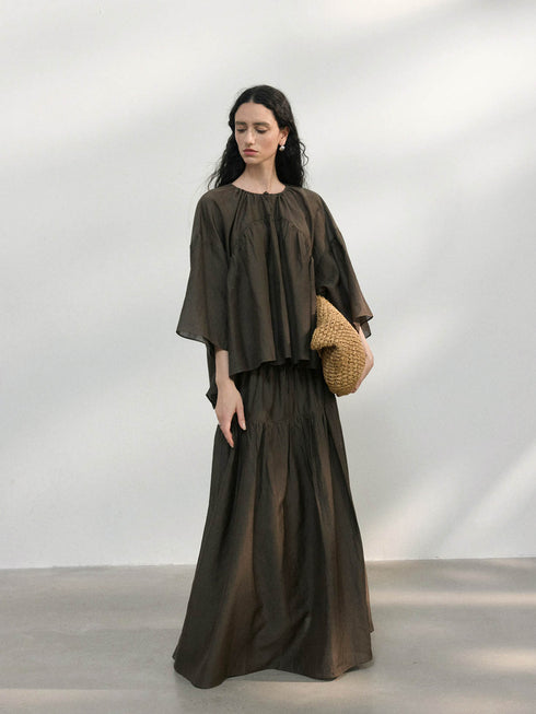 Mira Gathered A-Line Skirt